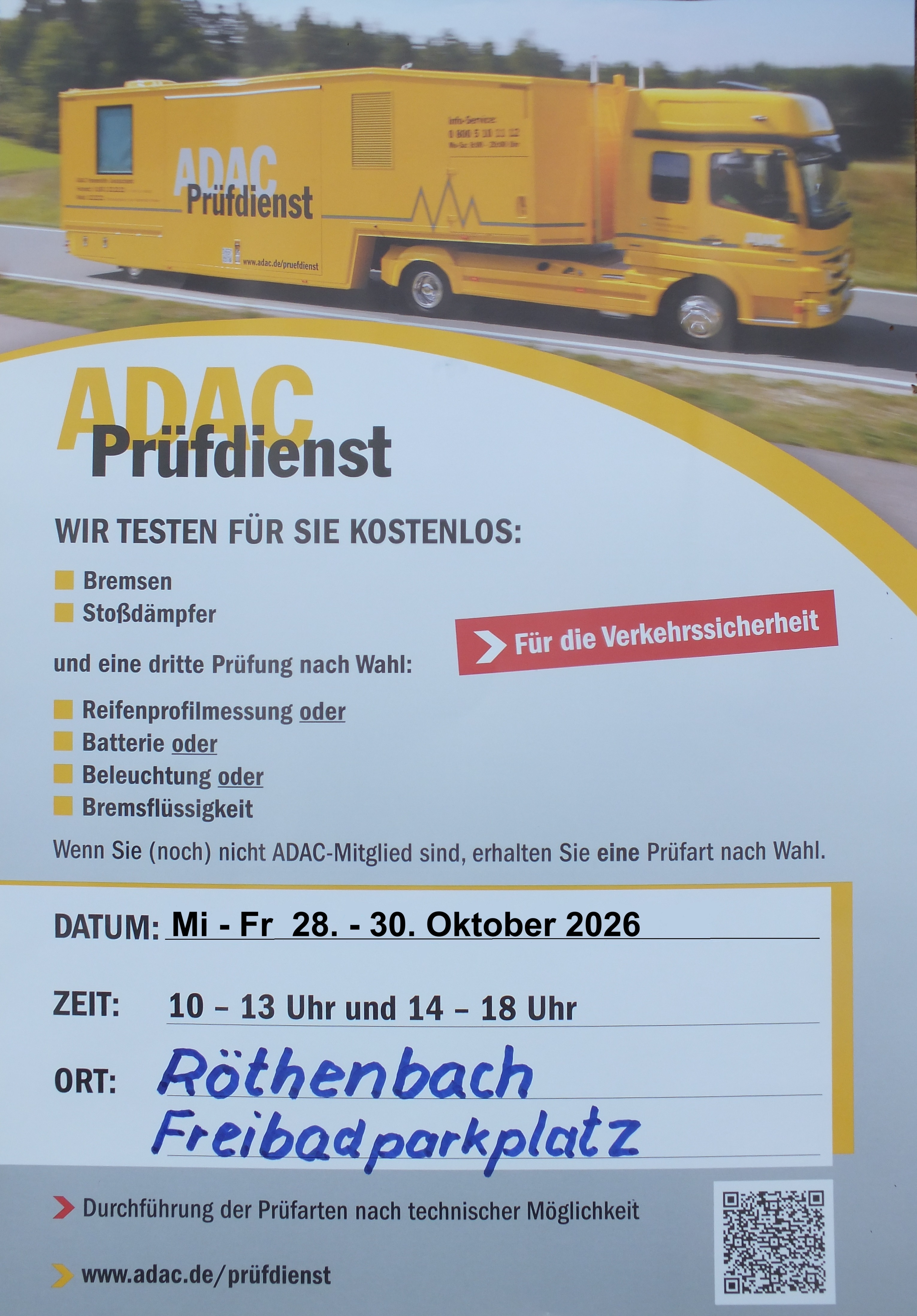 Plakat ADAC Pruefdienst 2026